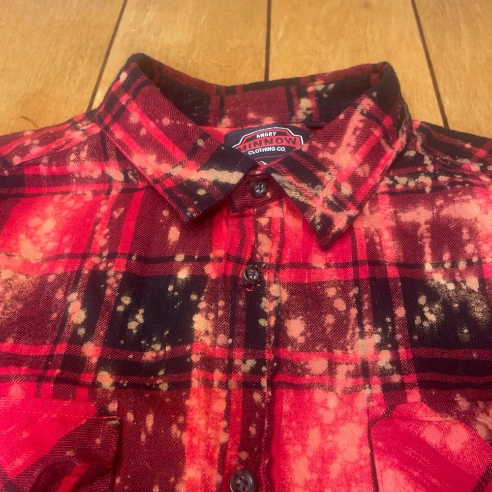 Angry Minnow Co Bleached Buffalo Plaid Soft Brushed Flannel Size XXL “Coffee” - Picture 6 of 16